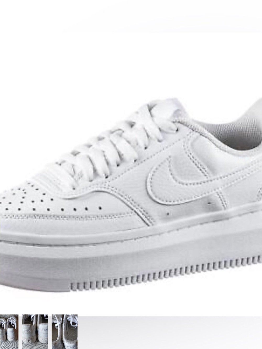 Nike Women's White Low-Top Leather Sneakers.10 men and 11 1/2 women.unisex.